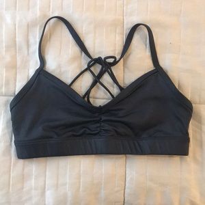 Alo black sports bra with criss cross straps